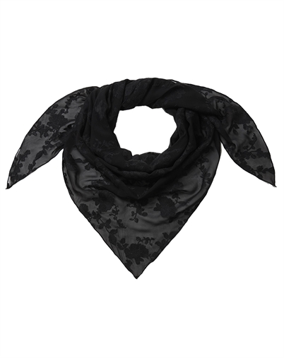 Lala Berlin - Triangle Viscose Tørklæde - Lace Garden Black